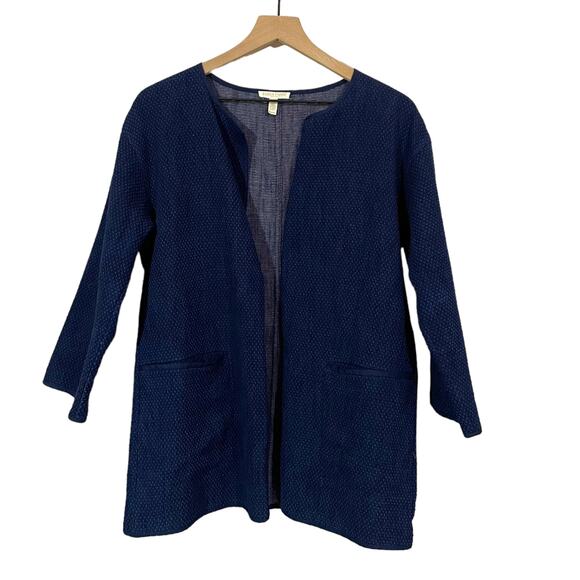 Eileen Fisher Open Front Jacket - Blue Denim - PM - Picture 1 of 10